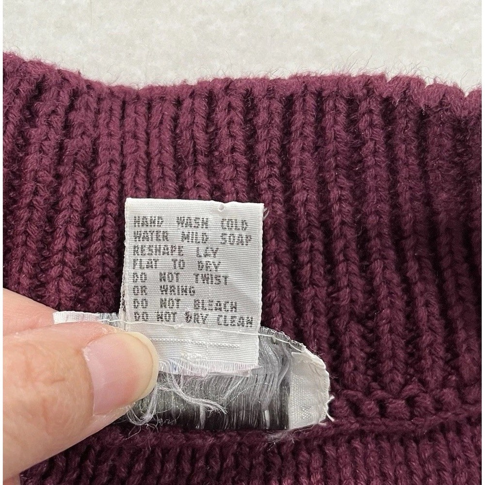 Firo Vintage 90s Chunky Textured Knit Button Front Cardigan Purple Cropped - Picture 6 of 13
